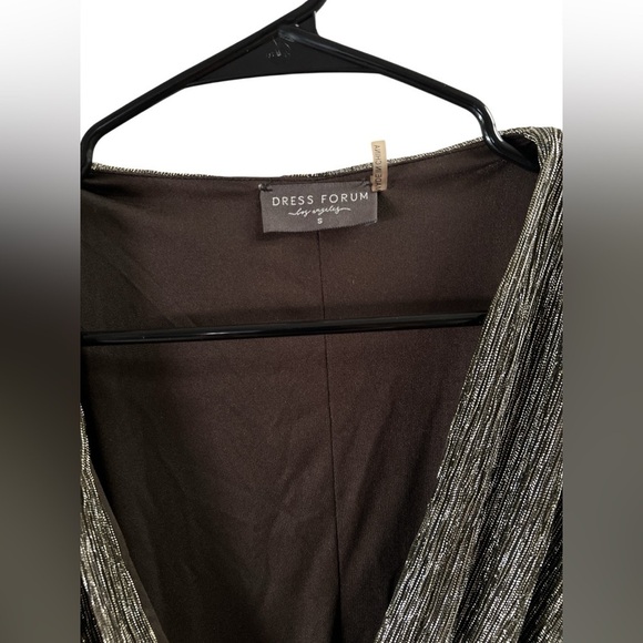 Dress forum black long sleeve shimmery mini dress - Picture 5 of 6